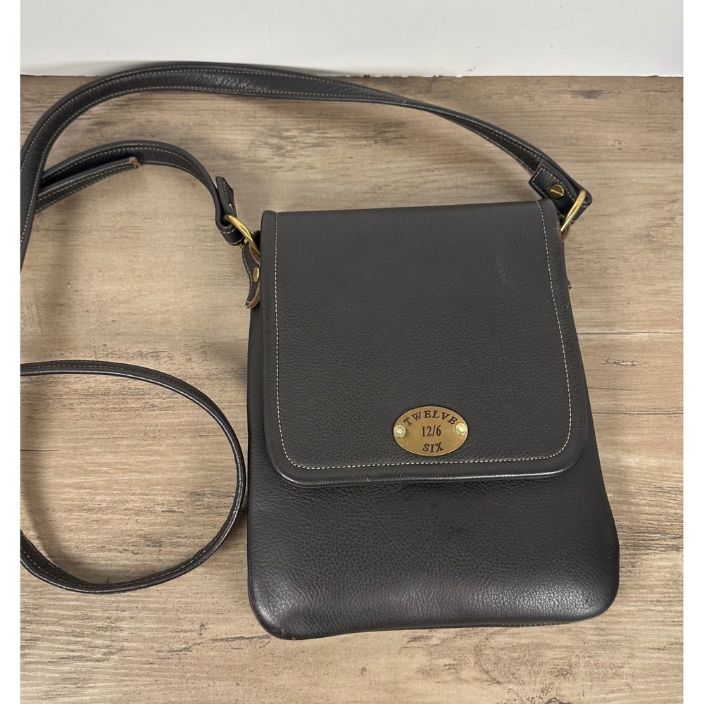 Twelve Six Black Leather Crossbody Concealed‎ Carry Bag Handmade Purse